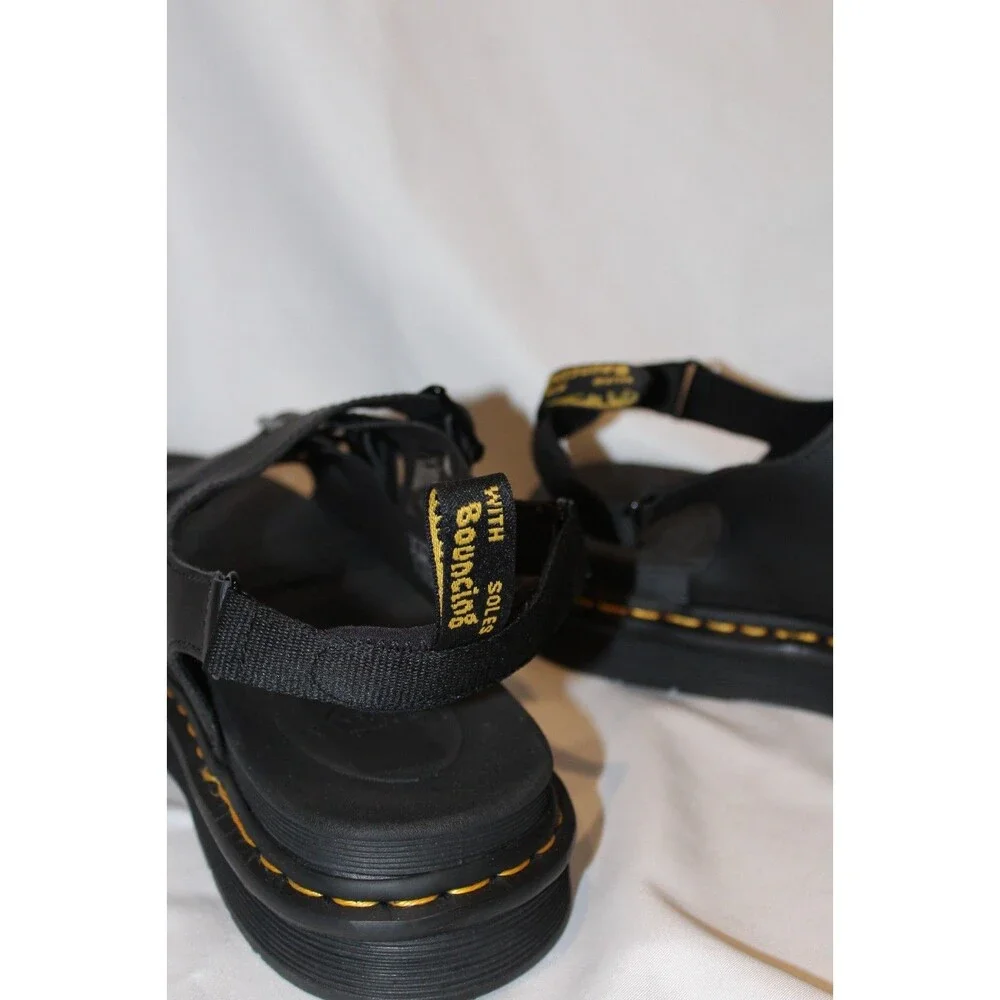 NEW Dr Martens Shoes Men 11 Women 12‎  Black Leather Straps Soloman Sandals